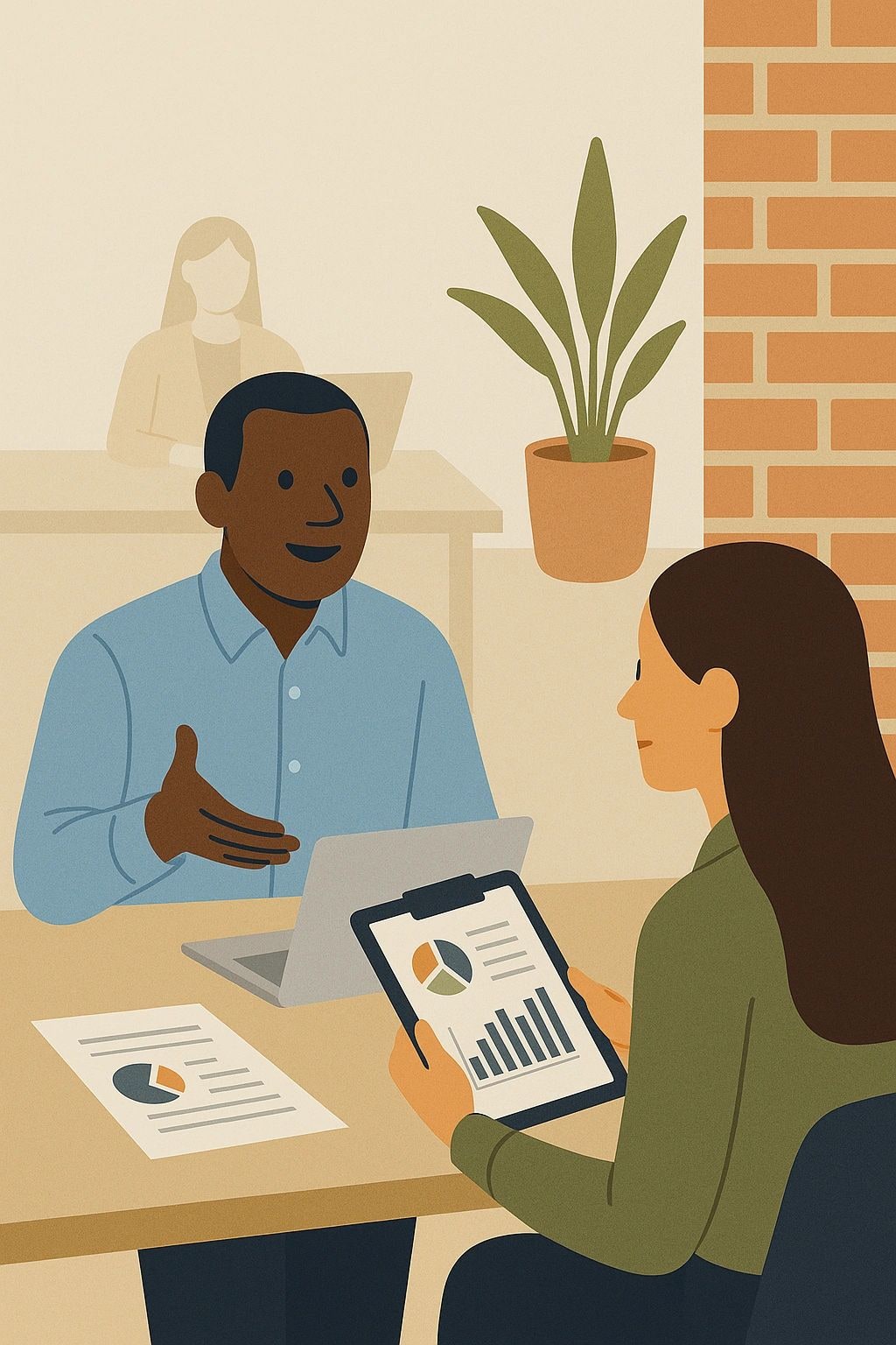 Professionals collaborating on a client project